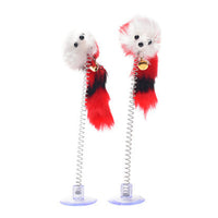 HKM-0011581 Spring Sucker Mouse Cat Toy – Elastic and Fun for Engaging Playtime, 20 x 10cm