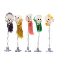 HKM-0011581 Spring Sucker Mouse Cat Toy – Elastic and Fun for Engaging Playtime, 20 x 10cm
