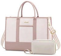 HKM-0011859 water-resistant laptop tote bag with padded 15.6-inch laptop sleeve two bottle pockets and key leash