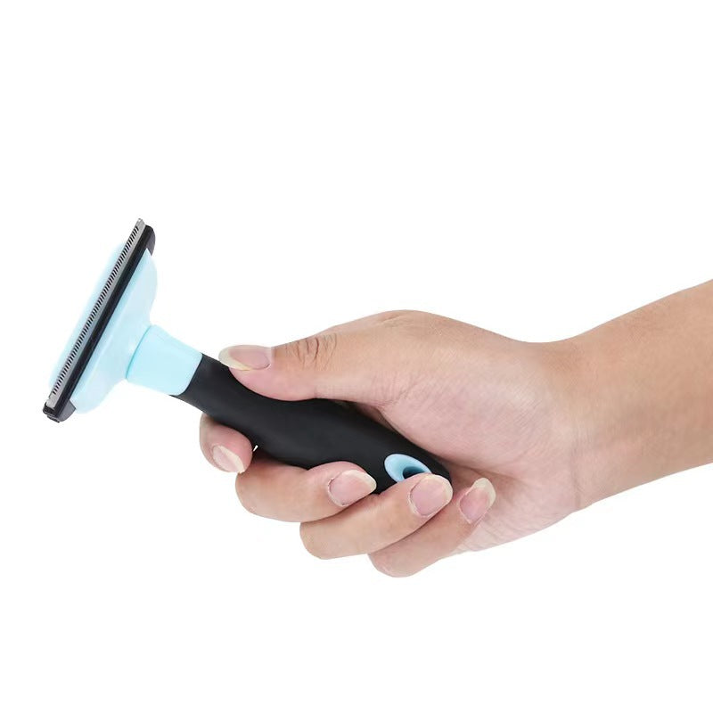 HKM-0012349 Removable Knot Opener Pet Hair Removal Comb - Stainless Steel, Large & Medium Sizes in Blue and Pink