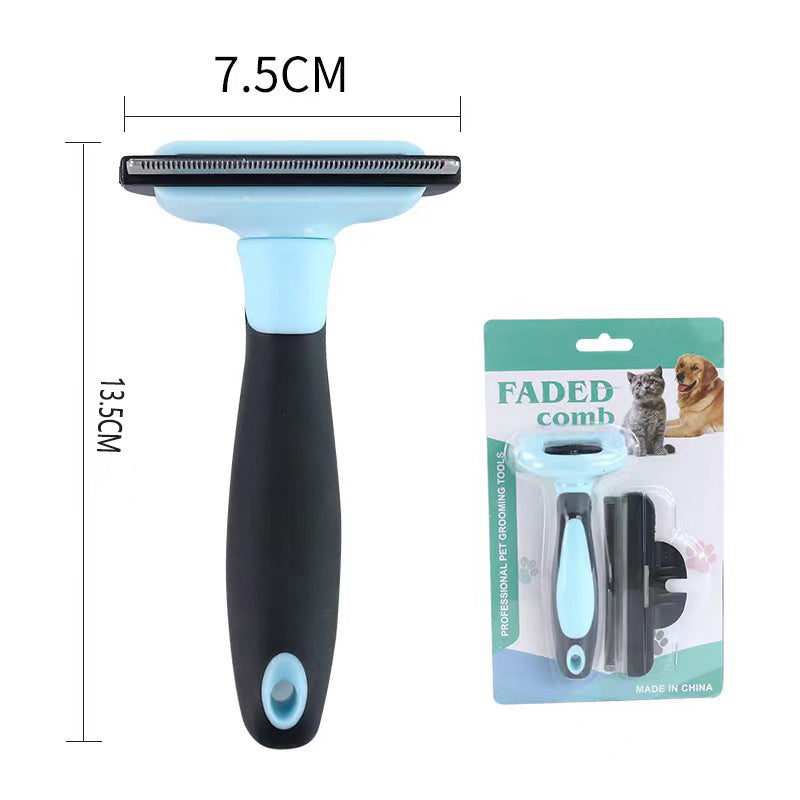 HKM-0012349 Removable Knot Opener Pet Hair Removal Comb - Stainless Steel, Large & Medium Sizes in Blue and Pink
