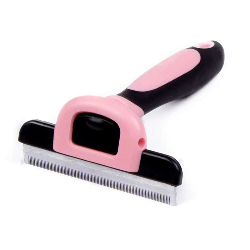 HKM-0012349 Removable Knot Opener Pet Hair Removal Comb - Stainless Steel, Large & Medium Sizes in Blue and Pink