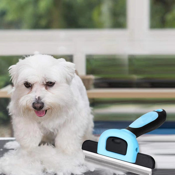 HKM-0012349 Removable Knot Opener Pet Hair Removal Comb - Stainless Steel, Large & Medium Sizes in Blue and Pink