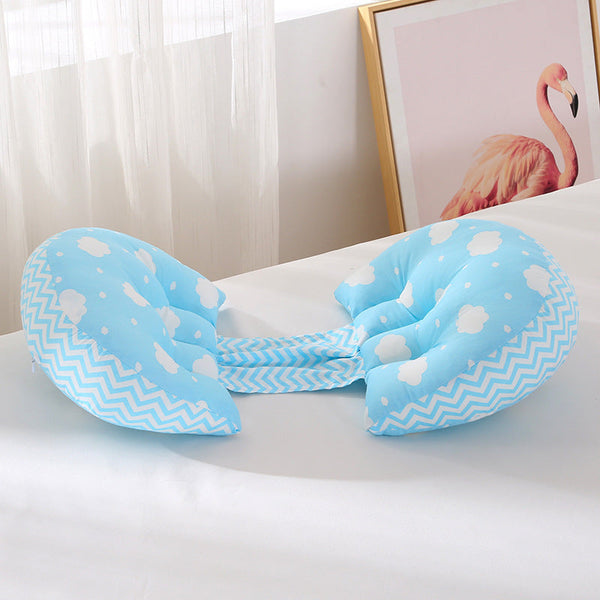 HKM-001235 Butterfly-Shaped Double Semicircular Maternity Waist Pillow with Pure Cotton Cover and 7D Hollow Fiber Filling