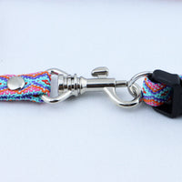 HKM-0012733 Ethnic Style Woven Dog Collar with 120cm Traction Rope - Durable Polyester Material