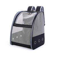HKM-0012989 Stylish Personalized Pet Backpack with Mesh Pocket in Black, Pink, and Brown