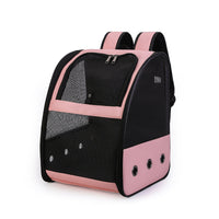 HKM-0012989 Stylish Personalized Pet Backpack with Mesh Pocket in Black, Pink, and Brown