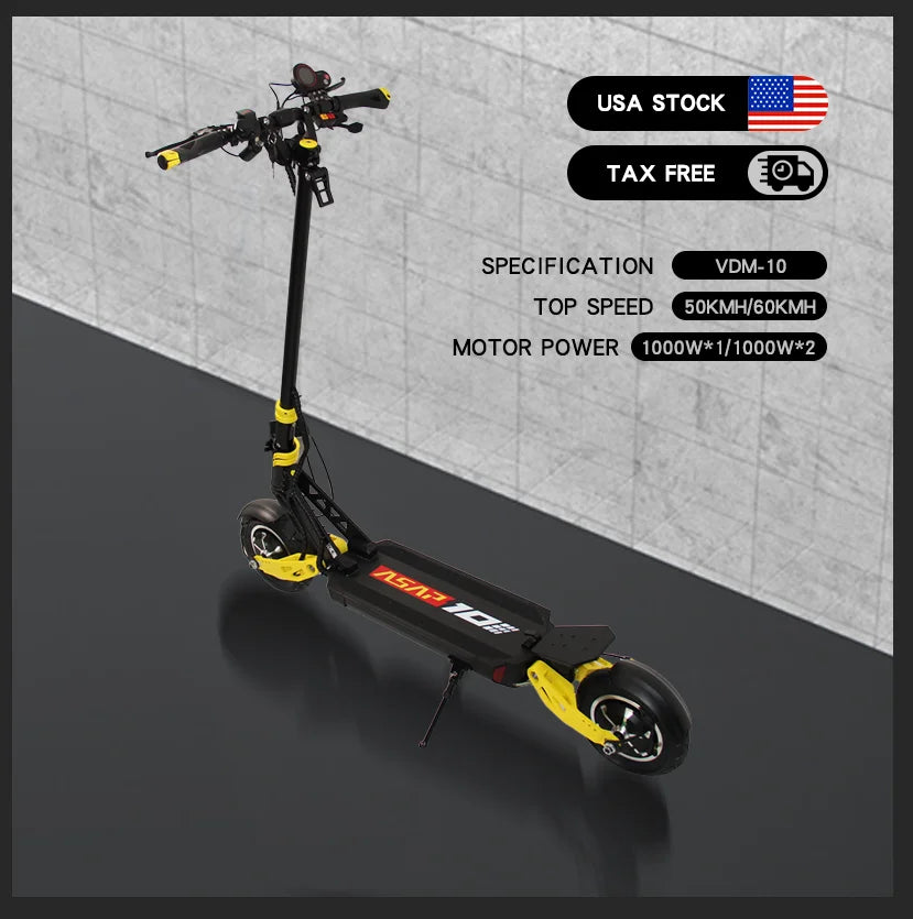 HKM-001299 Powerful 2000W Dual Motor Foldable Electric Scooter with 60-90km Range and 30-50Km/h Max Speed