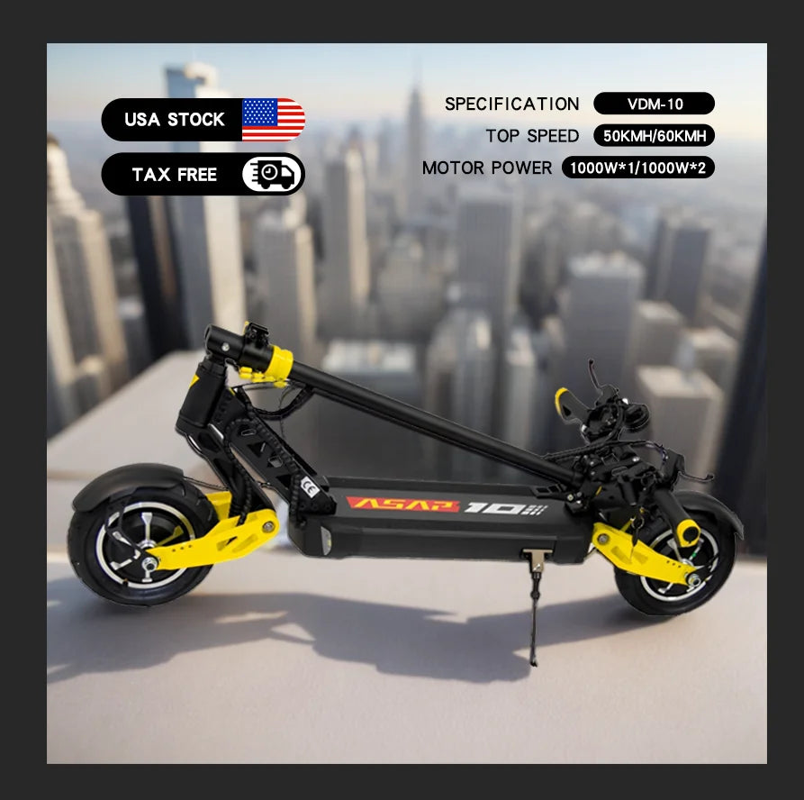HKM-001299 Powerful 2000W Dual Motor Foldable Electric Scooter with 60-90km Range and 30-50Km/h Max Speed
