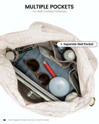 HKM-001491 Spacious 50L Tote Bag with Wet Pocket - Versatile Travel Handbag for Work and Gym