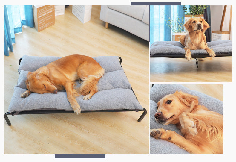 HKM-0015165 Washable Removable Pet Bed with Steel Frame and Oxford Cloth, Suitable for Pets Up to 15kg