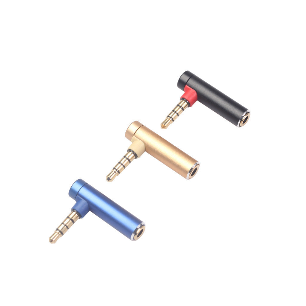 HKM-001619 3.5mm Male to Female 90 Degree Audio Adapter for Headphones and Devices
