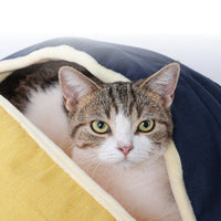 HKM-0016573 Cozy Round Cotton and Linen Pet Nest for Cats and Small Dogs - Warm Semi-Enclosed Design