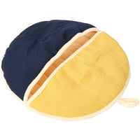 HKM-0016573 Cozy Round Cotton and Linen Pet Nest for Cats and Small Dogs - Warm Semi-Enclosed Design