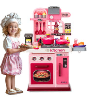 HKM-001747 Multifunctional Kids Kitchen Playset with Lighting and Music for Pretend Cooking Fun
