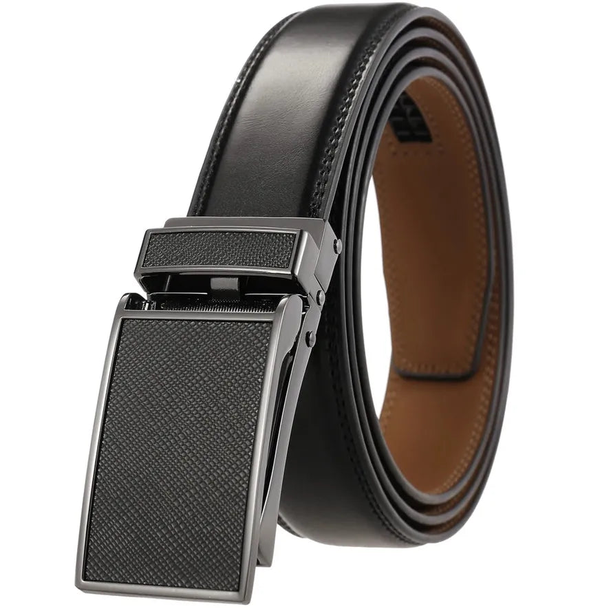 HKM-001811 Unisex Adjustable Ratchet Belt with Durable Alloy Buckle