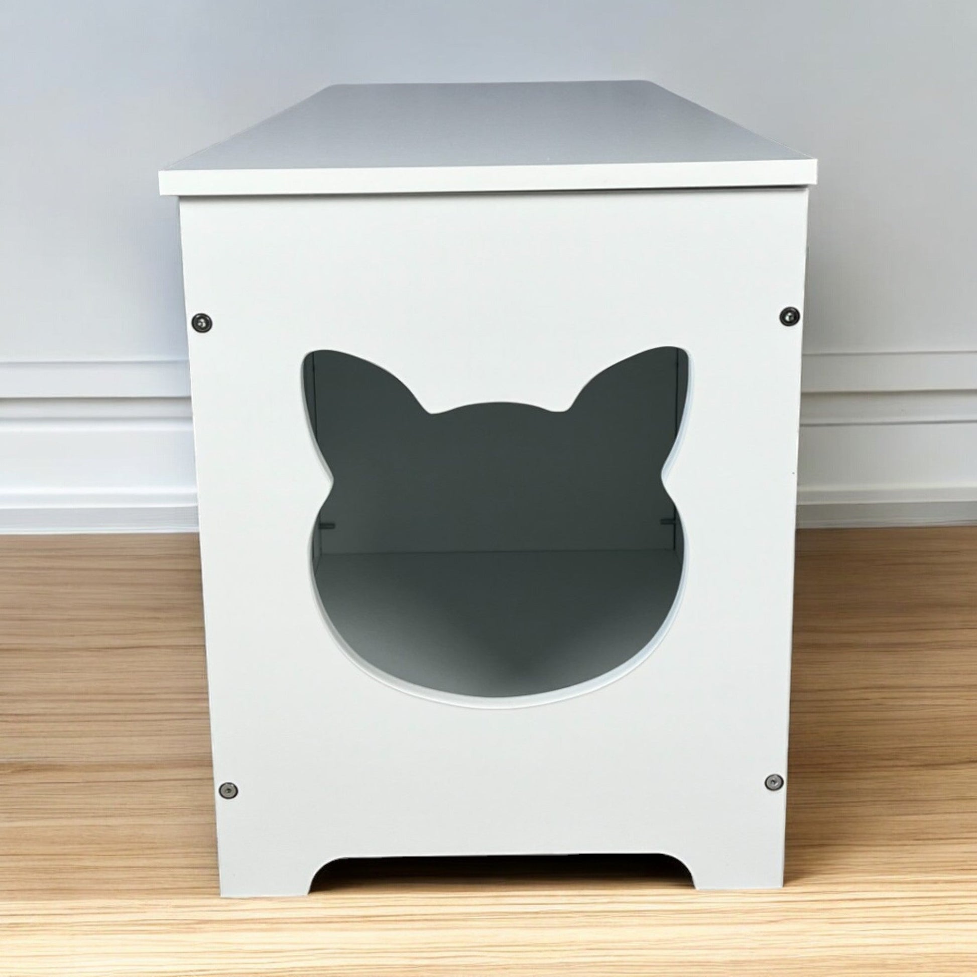 HKM-0020157 Multi-Purpose Top Open Cat Litter Box with Fence Cover - 39.4 Inch Classic Design