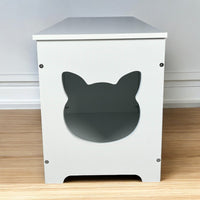 HKM-0020157 Multi-Purpose Top Open Cat Litter Box with Fence Cover - 39.4 Inch Classic Design