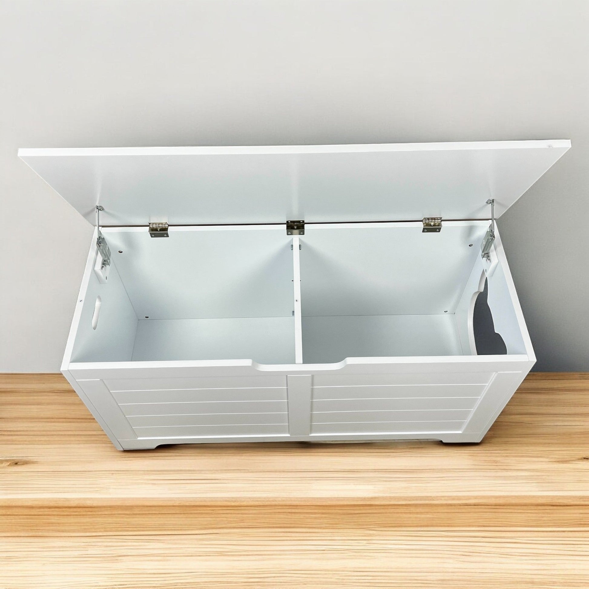 HKM-0020157 Multi-Purpose Top Open Cat Litter Box with Fence Cover - 39.4 Inch Classic Design