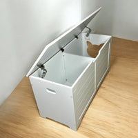 HKM-0020157 Multi-Purpose Top Open Cat Litter Box with Fence Cover - 39.4 Inch Classic Design