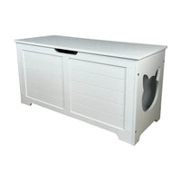 HKM-0020157 Multi-Purpose Top Open Cat Litter Box with Fence Cover - 39.4 Inch Classic Design
