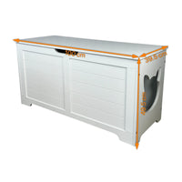 HKM-0020157 Multi-Purpose Top Open Cat Litter Box with Fence Cover - 39.4 Inch Classic Design