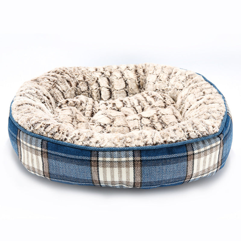 HKM-0020541 Cozy Cotton and Linen Dog and Cat Bed for Small to Large Pets, Breathable and Washable