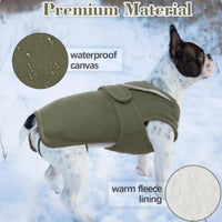 HKM-0021053 Waterproof and Windproof Fleece-Lined Dog Jacket in Army Green and Gray
