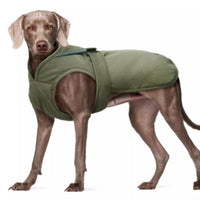 HKM-0021053 Waterproof and Windproof Fleece-Lined Dog Jacket in Army Green and Gray