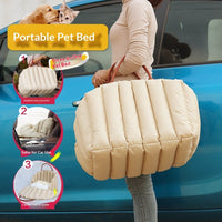 HKM-0021309 Portable Pet Carrier for Car Travel - Available in Light Khaki, Dark Khaki, Black, and Light Gray with Optional Escape-Proof Rope