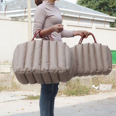 HKM-0021309 Portable Pet Carrier for Car Travel - Available in Light Khaki, Dark Khaki, Black, and Light Gray with Optional Escape-Proof Rope