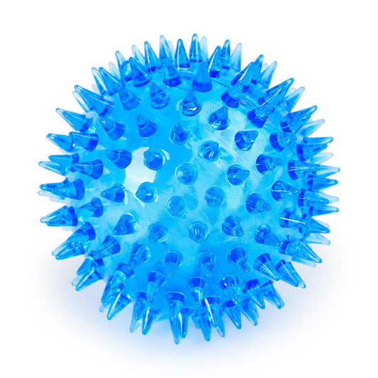 HKM-002131 Flashing Thorn Ball for Pets - Rubber, Small & Large Sizes, Multiple Colors
