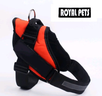 HKM-0021565 Adjustable Leather Dog Chest Harness and Leash Set for Large Breeds
