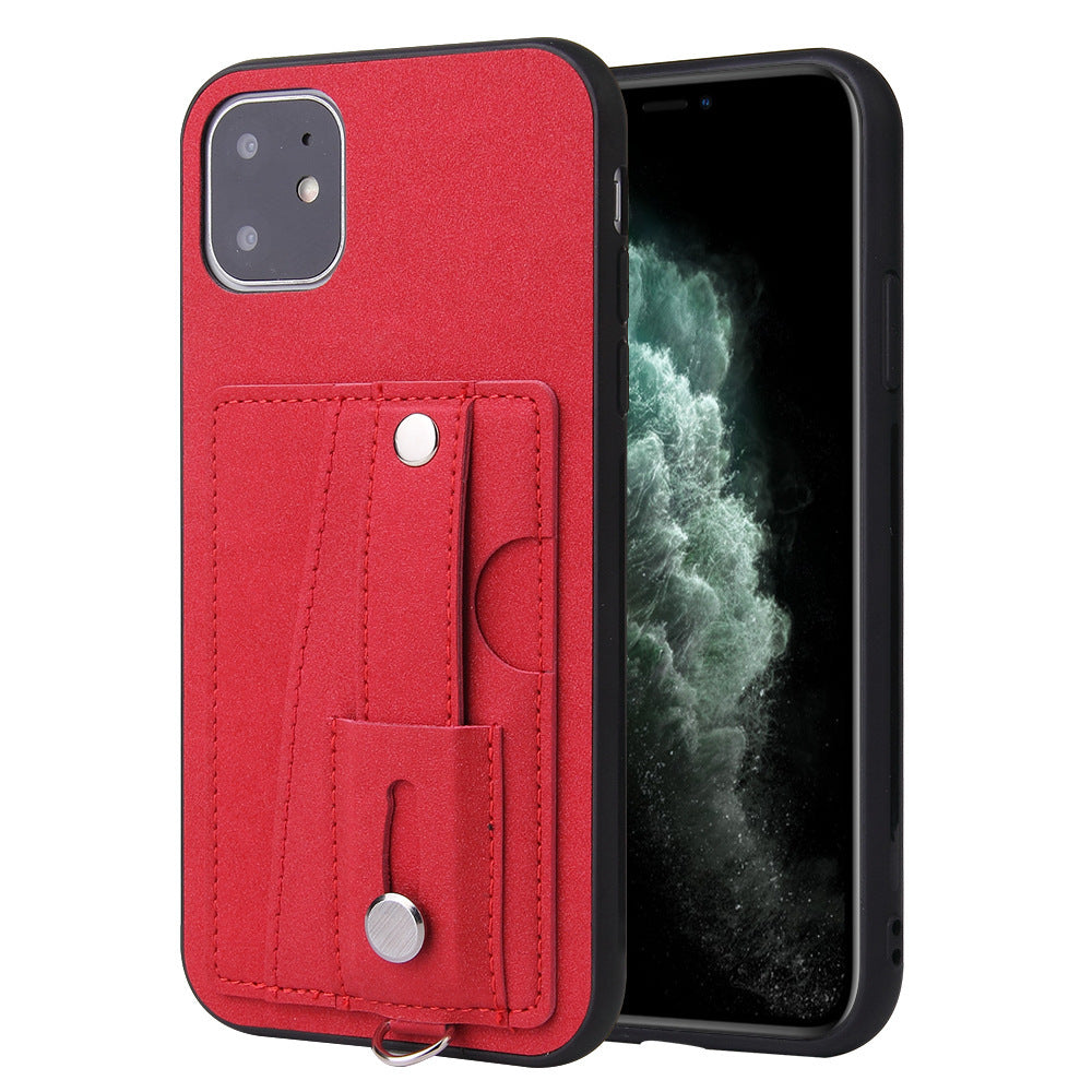 HKM-002195 Versatile PU Mobile Phone Case for iPhone and Samsung – Solid Color Back Cover