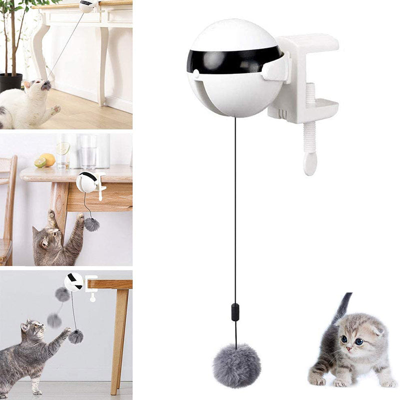 HKM-0023101 Automatic Electric Cat Ball Toy with Interactive Lifting Function and Replaceable Toys