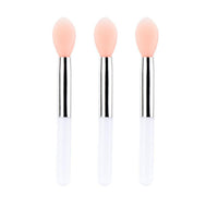 HKM-002323 Mini Silicone Lip Brush Set - 3 Portable Brushes for Lip Mask, Lipstick, and Lip Gloss Application