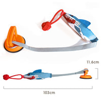 HKM-0023741 Durable Shark-Shaped Tug Toy with Suction Cup for Interactive Play for Small and Medium Dogs
