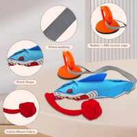 HKM-0023741 Durable Shark-Shaped Tug Toy with Suction Cup for Interactive Play for Small and Medium Dogs