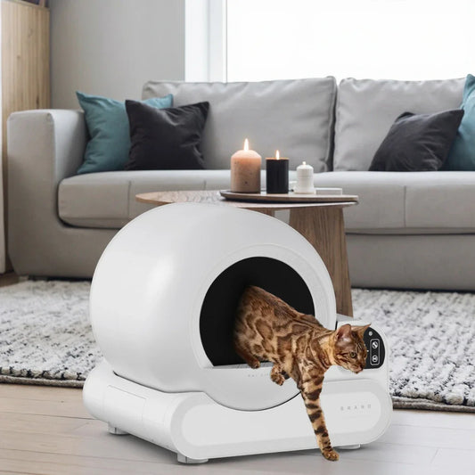 HKM-002387 Automatic Self-Cleaning Cat Litter Box with Wi-Fi Control and Odor Management, 70L Capacity