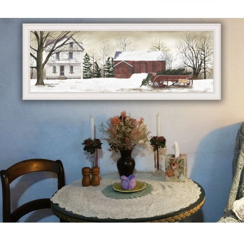 HKM-002387 Framed Print of Christmas Trees for Sale by Billy Jacobs, Ready to Hang in White Frame