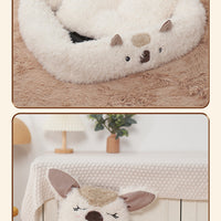 HKM-0024125 Alpaca Yurt Cat and Dog Kennel with Soft Cushion and Warm Materials
