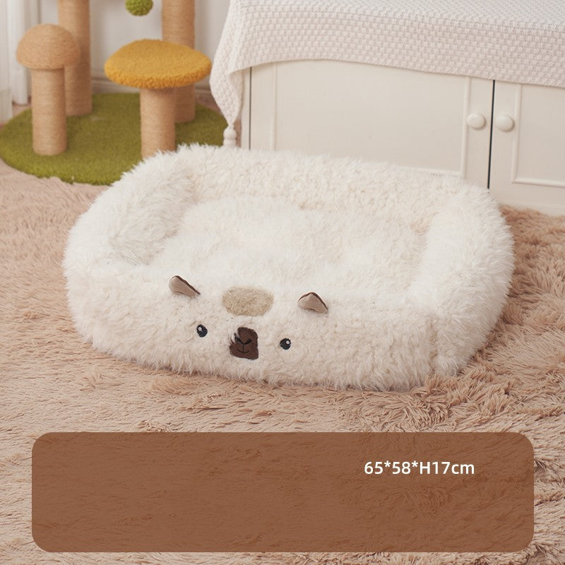 HKM-0024125 Alpaca Yurt Cat and Dog Kennel with Soft Cushion and Warm Materials