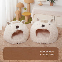 HKM-0024125 Alpaca Yurt Cat and Dog Kennel with Soft Cushion and Warm Materials