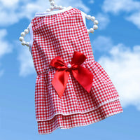 HKM-0024637 Plaid Striped Cat Skirts in Pink, Red, Blue, and Green - Sizes XS to XL
