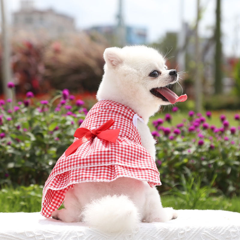 HKM-0024637 Plaid Striped Cat Skirts in Pink, Red, Blue, and Green - Sizes XS to XL