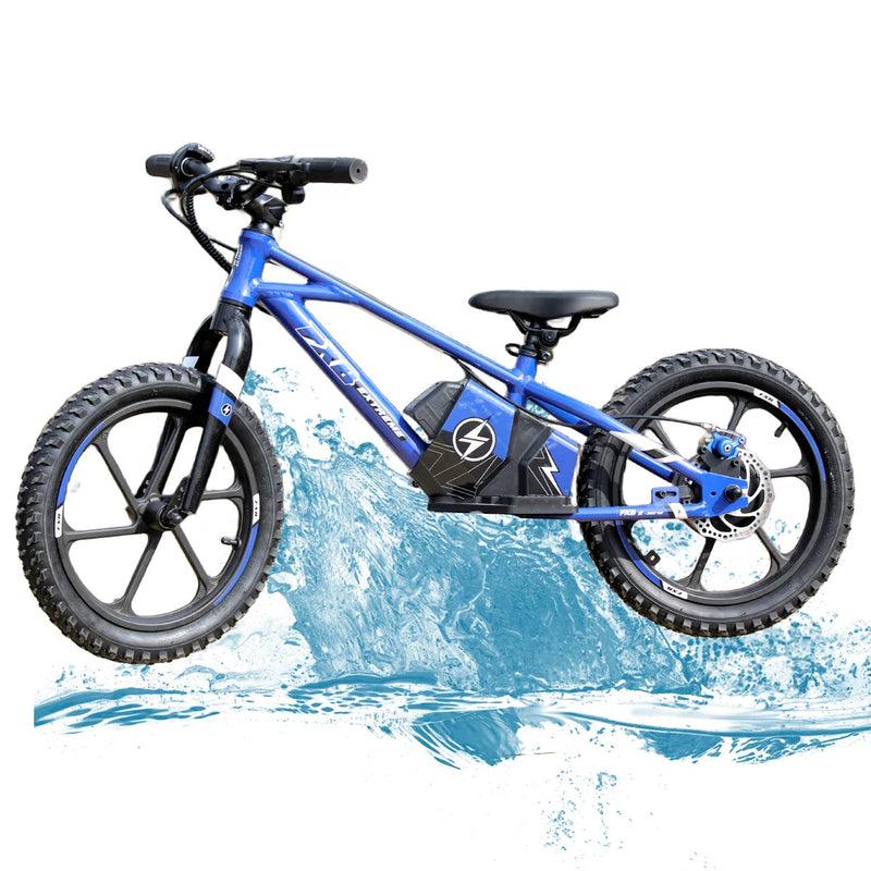 HKM-002515 Kids Electric Balance Bike with 350W Brushless Motor, 12-Inch & 16-Inch Options, Adjustable Suspension, and Disc Brakes