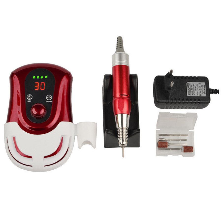 HKM-002579 Rechargeable 30,000 RPM Portable Nail Polisher with ABS Plastic Body, 20W Power and 2200mAh Battery