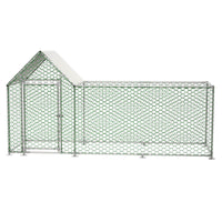 HKM-0025917 Walk-In Chicken Coop with Removable Cover - Durable Steel Frame and Lockable Door for Poultry, Rabbits, and Ducks