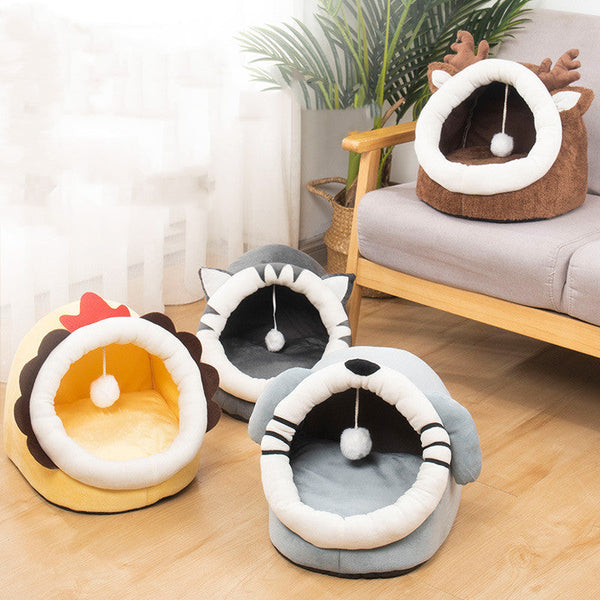 HKM-0026301 Cozy Closed Cushion Nest for Small Dogs in Various Colors