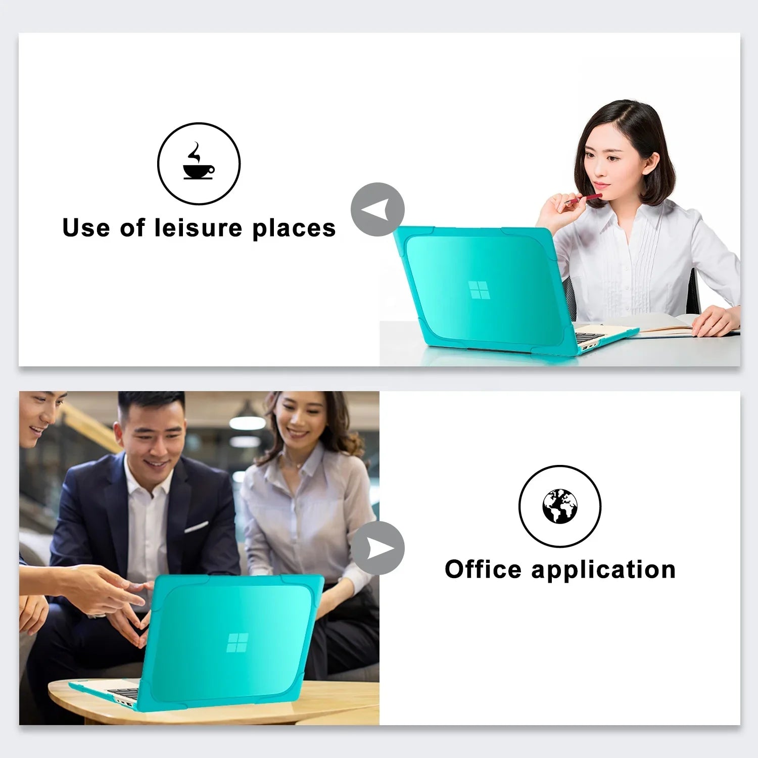 HKM-002643 Cooling Design Foldable Stand with Dual Layer Protection for Microsoft Surface Laptop 3 & 4 - 15 Inch Models